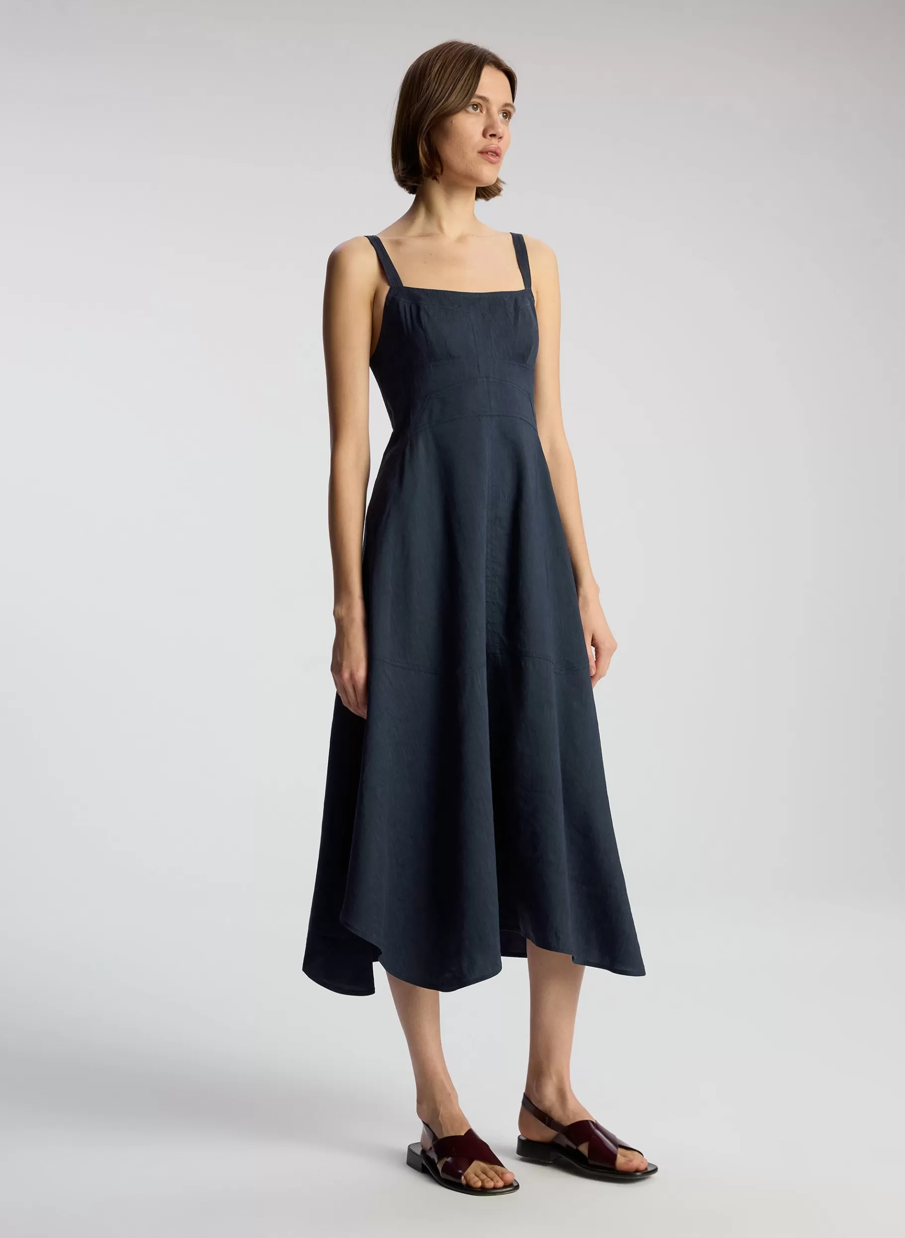 Women A.L.C. Dresses^Harlow Linen Midi Dress